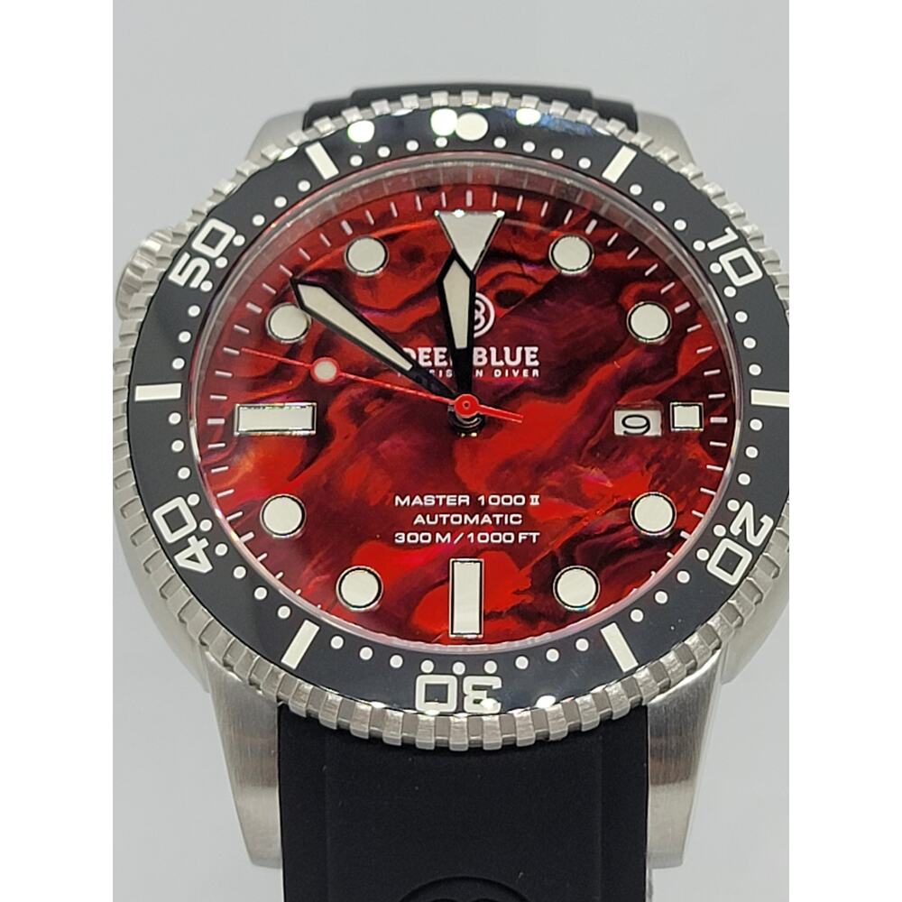 Deep Blue Red Abalone Master 1k Auto 44mm Diver